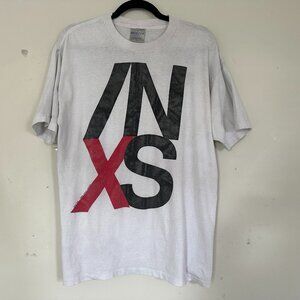 Vintage INXS 1991 White X Factor Tour Dateback T Shirt XL